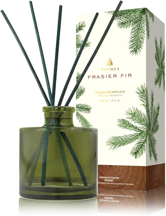 Thymes Frasier Fir Reed Diffuser Set – Includes Reeds, Fragrance Oil, and Frosted Glass Bottle ... | Amazon (US)