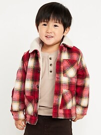 Sherpa-Lined Plaid Shacket for Toddler Boys | Old Navy (US)