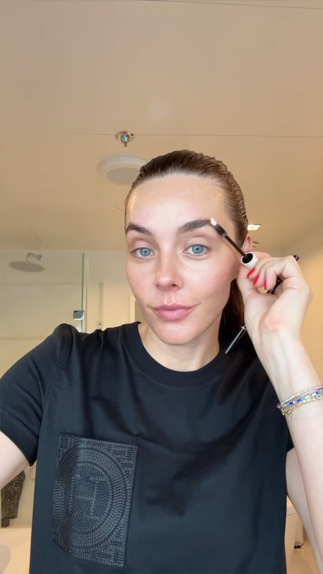 GRWM with my caffeinated SPF. Top is Hermès but linked similar