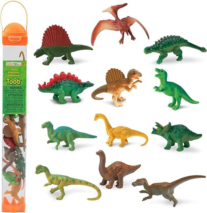 Safari Ltd. Dinos TOOB - Includes 12 Hand-Painted Mini Figurines - T-Rex, Triceratops, Velocirapt... | Amazon (US)