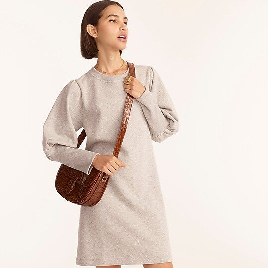 Original cotton terry puff-sleeve sweatshirt dress | J.Crew US