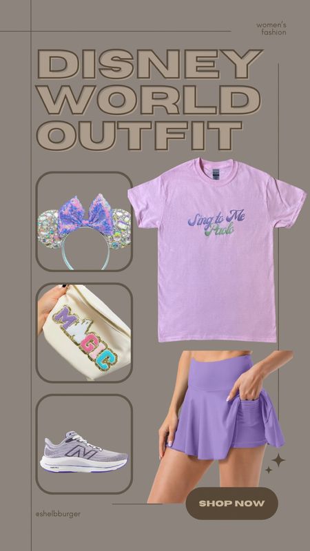 Lizzie McGuire inspired Disney World outfit

Sing to me Paolo graphic tee shirt
Iridescent rhinestones Disney mouse ears
Magic Disney castle Fanny pack
Purple New Balance sneakers

#LTKTravel #LTKStyleTip #LTKShoeCrush