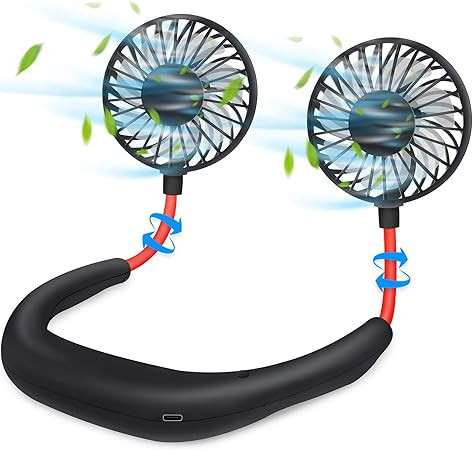 Portable Neck Fan, Personal Fan Wearable USB Rechargeable Mini Handheld Hand Free 2500 mAh 360 De... | Amazon (US)