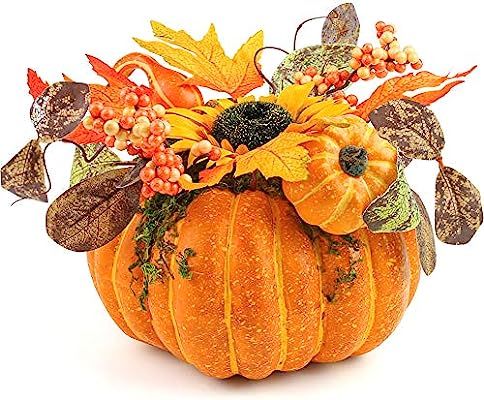 DomeStar Artificial Pumpkin, 8.5 Inch Fake Pumpkin Artificial Vegetable Faux Pumpkin Large Outdoo... | Amazon (US)