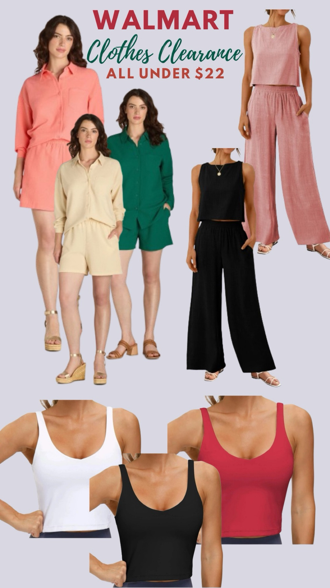 Walmart Clothing Clearance 💙
Back to school outfits, summer outfits, summer sets, gym cropped top, Amazon finds, casual looks. 


#LTKActive #LTKBacktoSchool #LTKSaleAlert