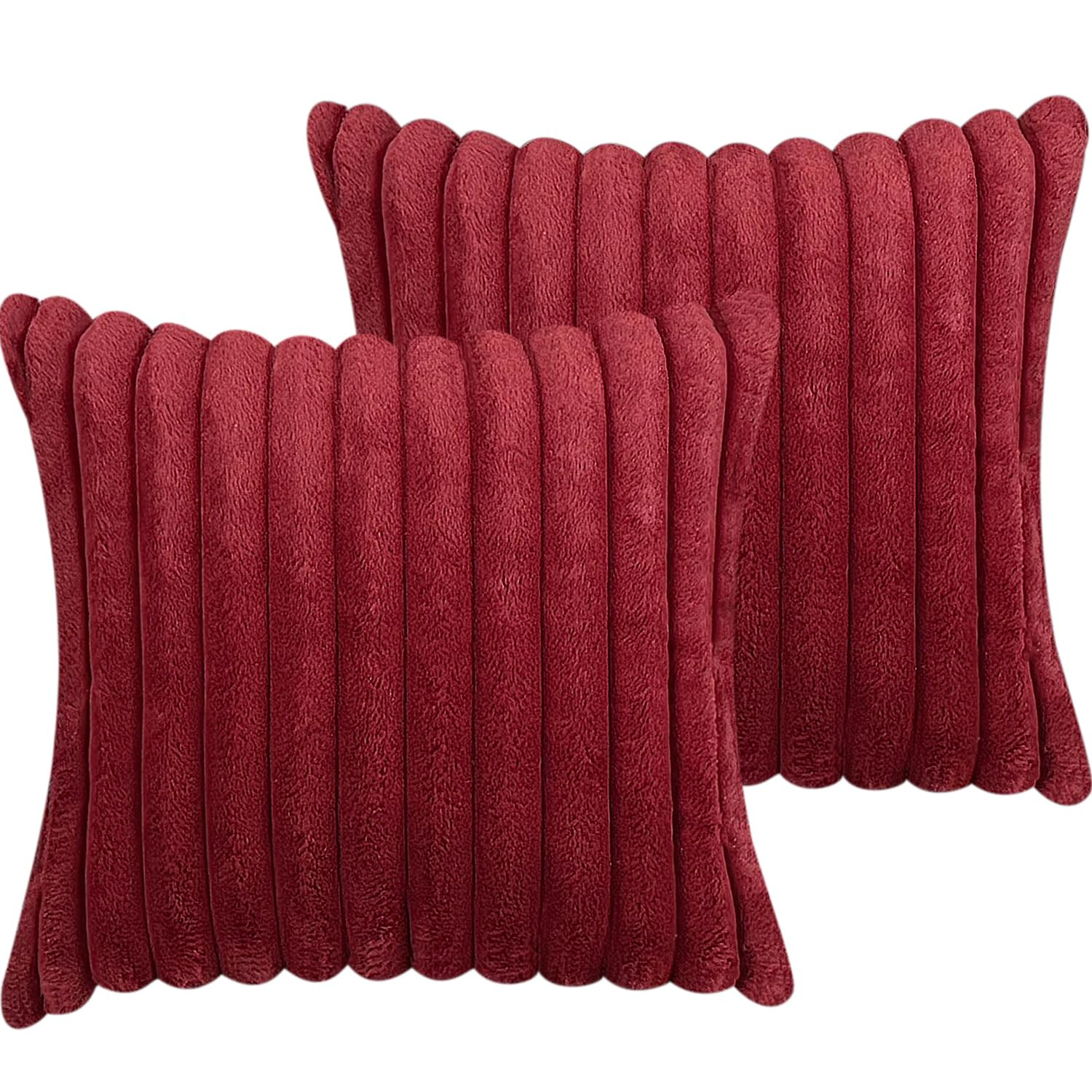 18x18 Throw Pillow Covers Set of 2, Decorative Faux Fur Covers for Bed, Couch Soft Fluffy Pillow ... | Amazon (US)