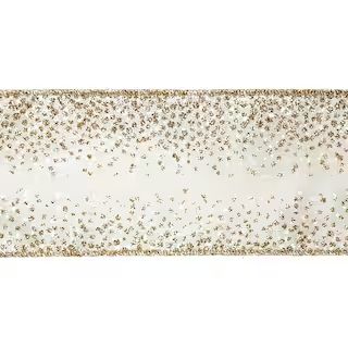 2.5" Linen Wired Gold Dots Ribbon by Celebrate It™ Christmas | Michaels Stores