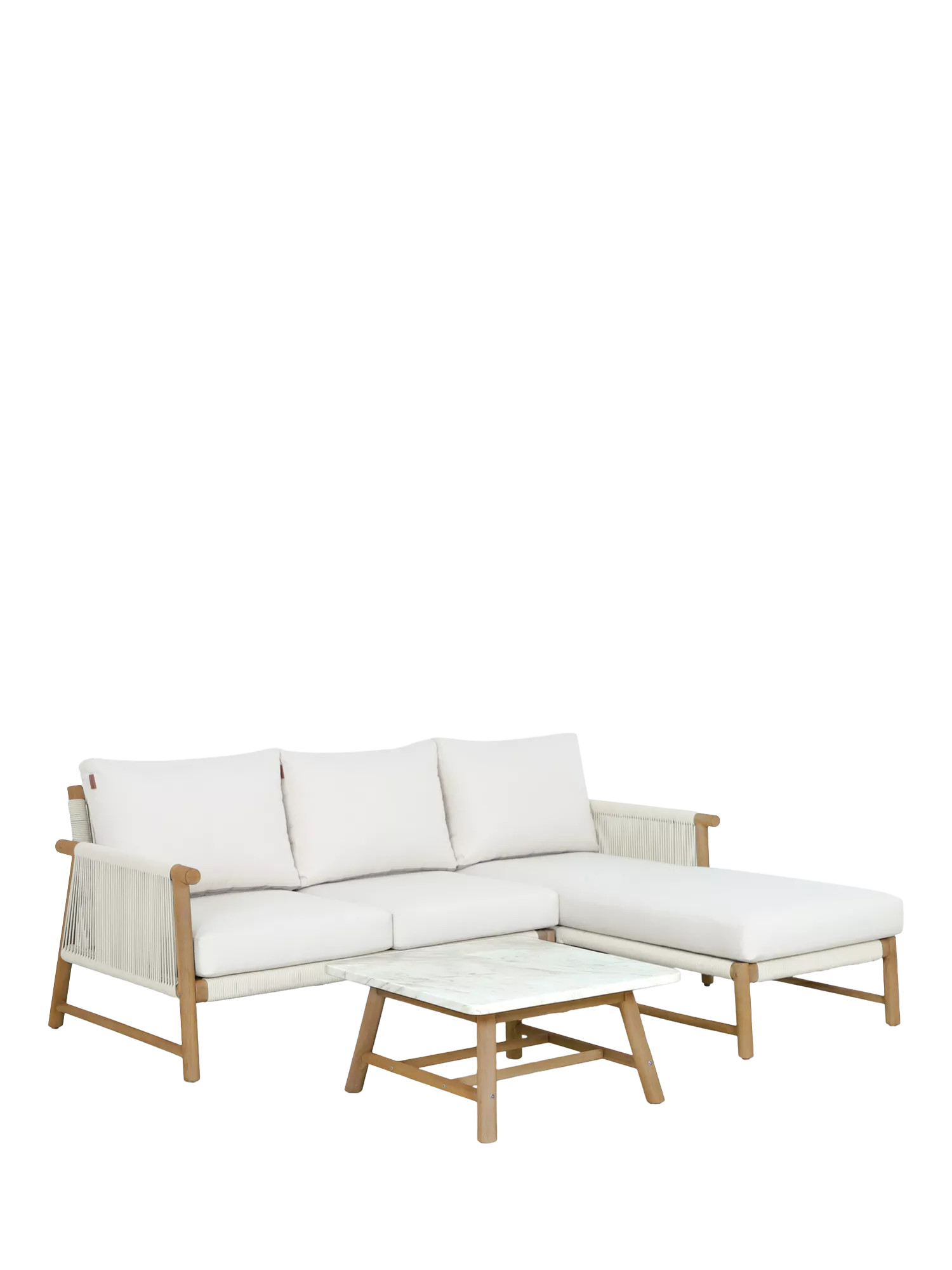 KETTLER Forest 5-Seater Garden Sofa Chaise, FSC-Certified (Acacia Wood), Natural | John Lewis (UK)