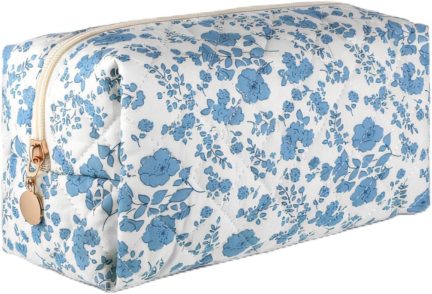 Amazon.com: Josojoou Cute Mini Quilted Makeup Bag for Women, Aesthetic Flowers Pouch with Zipper,... | Amazon (US)