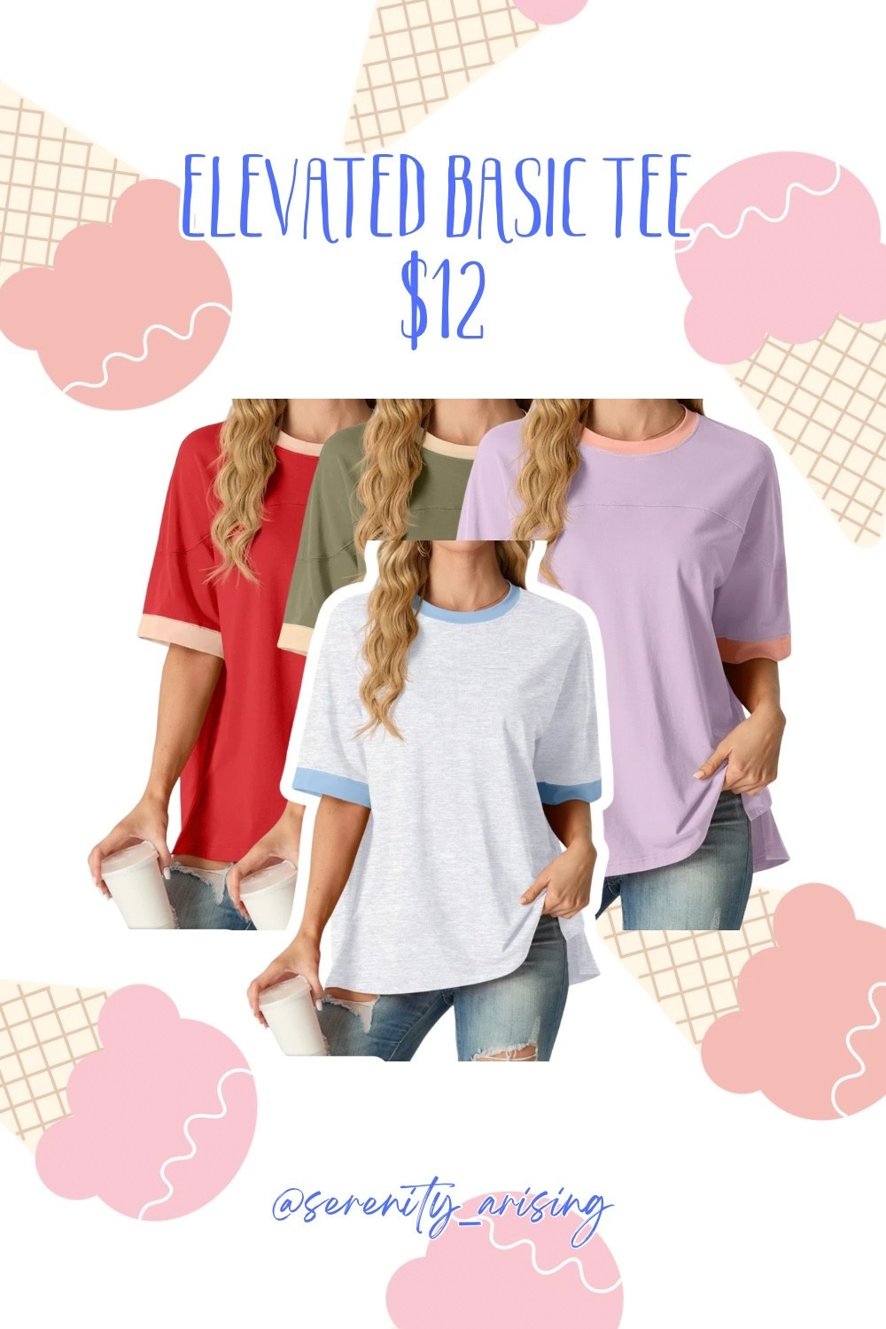 Such a cute elevated basic tee! Love the round collar and longer sleeves. Giving that vintage vibe 🙌🏼 #walmart #walmartfinds #walmartstyle

#LTKSaleAlert