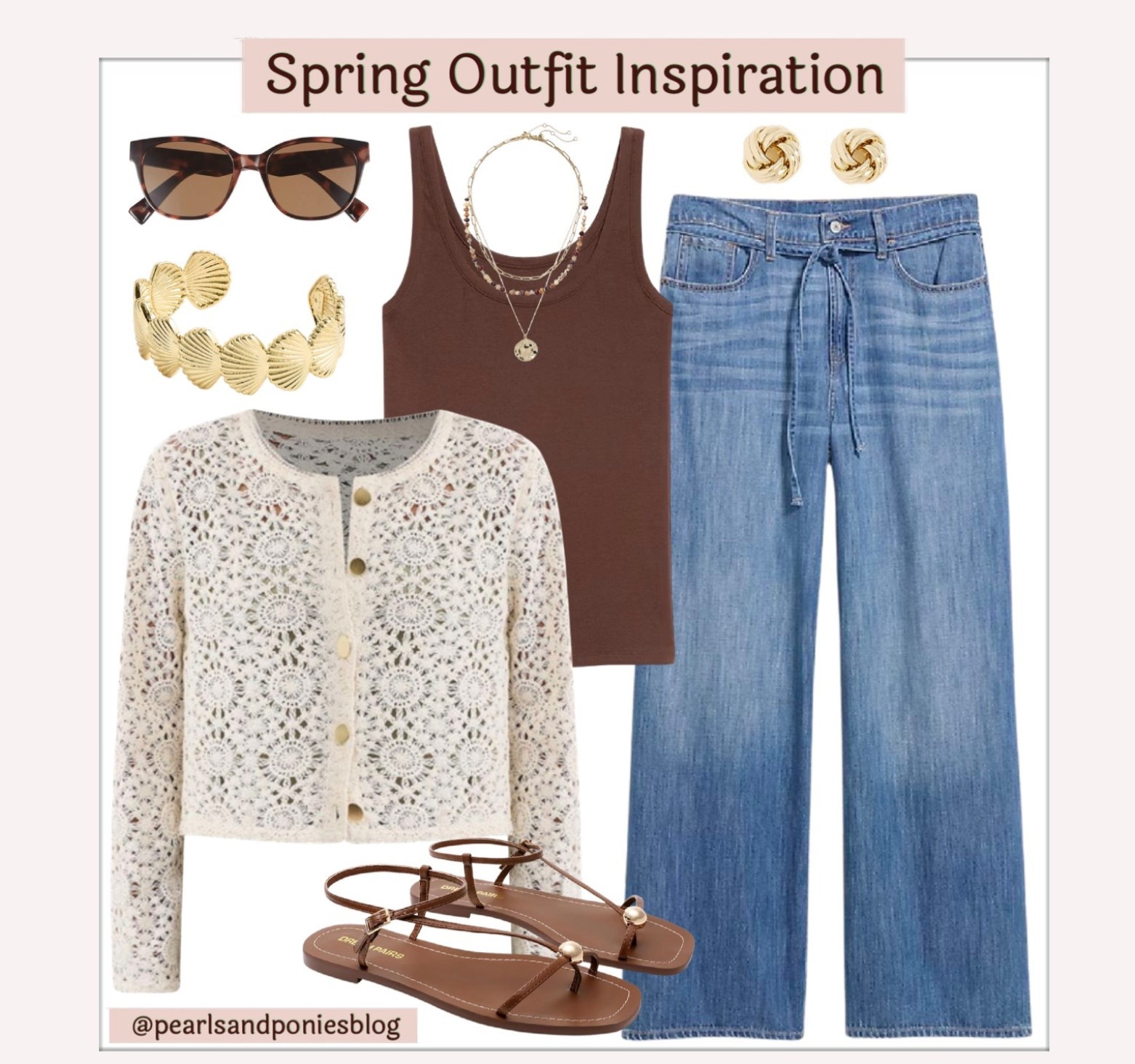 Spring outfit inspiration 🤎 Love these wide leg drapey jeans! 

#LTKOver40