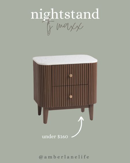 TJ Maxx. Nightstand. Affordable home decor. Furniture. Fluted nightstand. Marble. Modern. Bedroom furniture.

#LTKhome