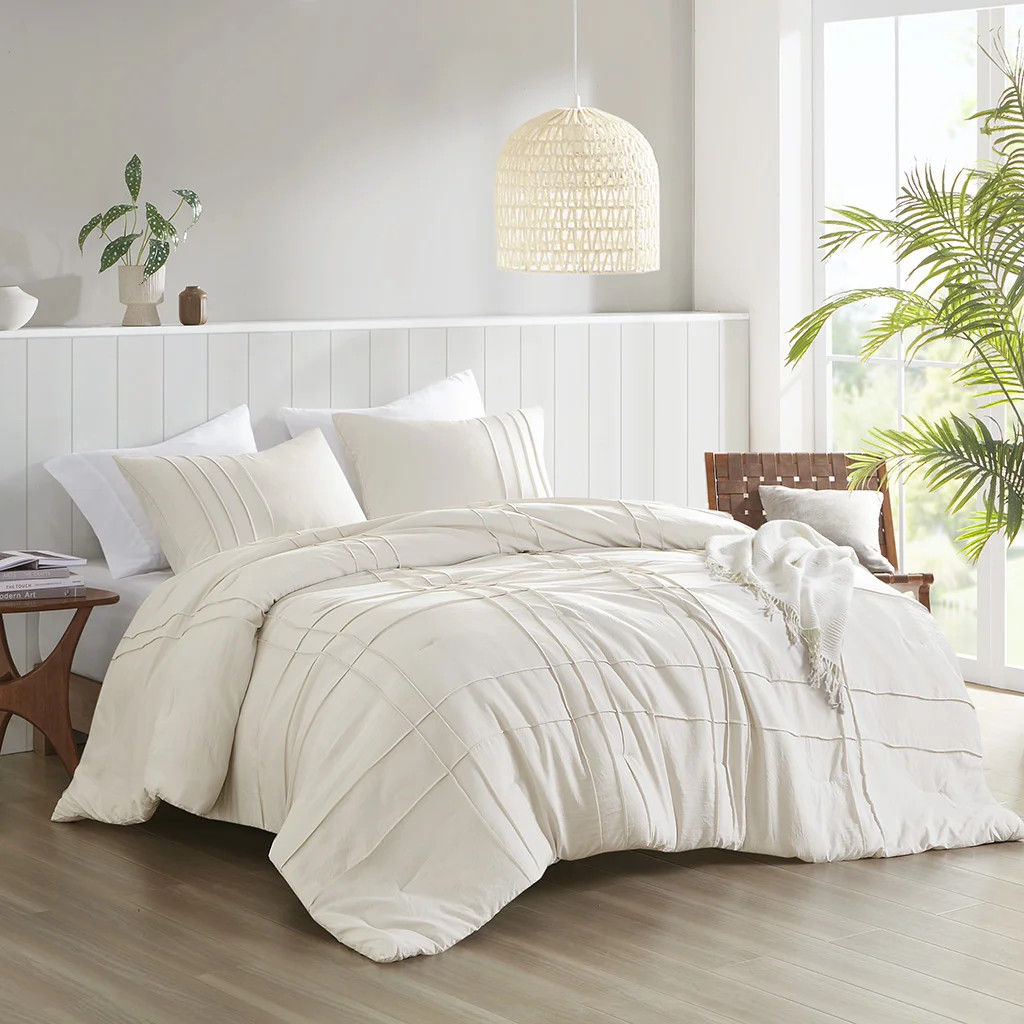 Porter Soft Washed Pinch Pleated Comforter Set | Wayfair North America