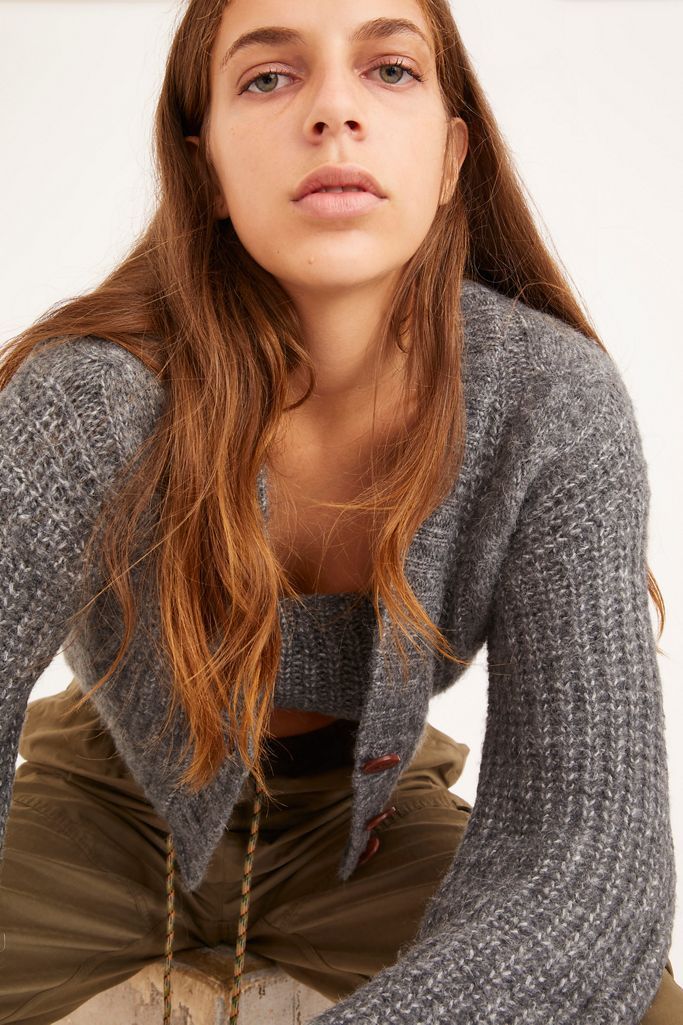 UO Lolli Cable Knit Cropped Cardigan | Urban Outfitters (US and RoW)