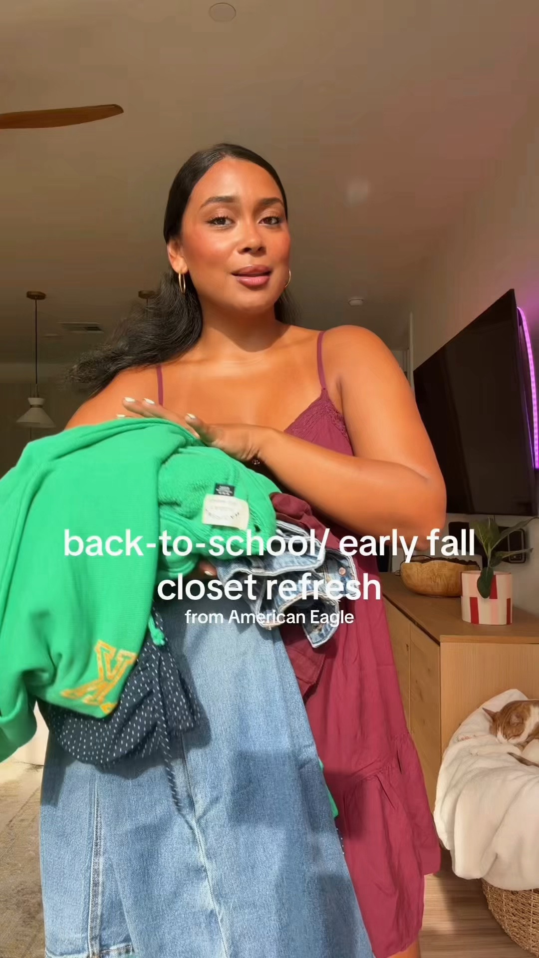 American Eagle back-to-school/ early fall favs!! Wearing a M in the tops & dress and L in everything else!! Jeans run true to size too🫶

#LTKMidsize #LTKSeasonal