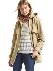 Water-resistant short hooded trench | Gap US