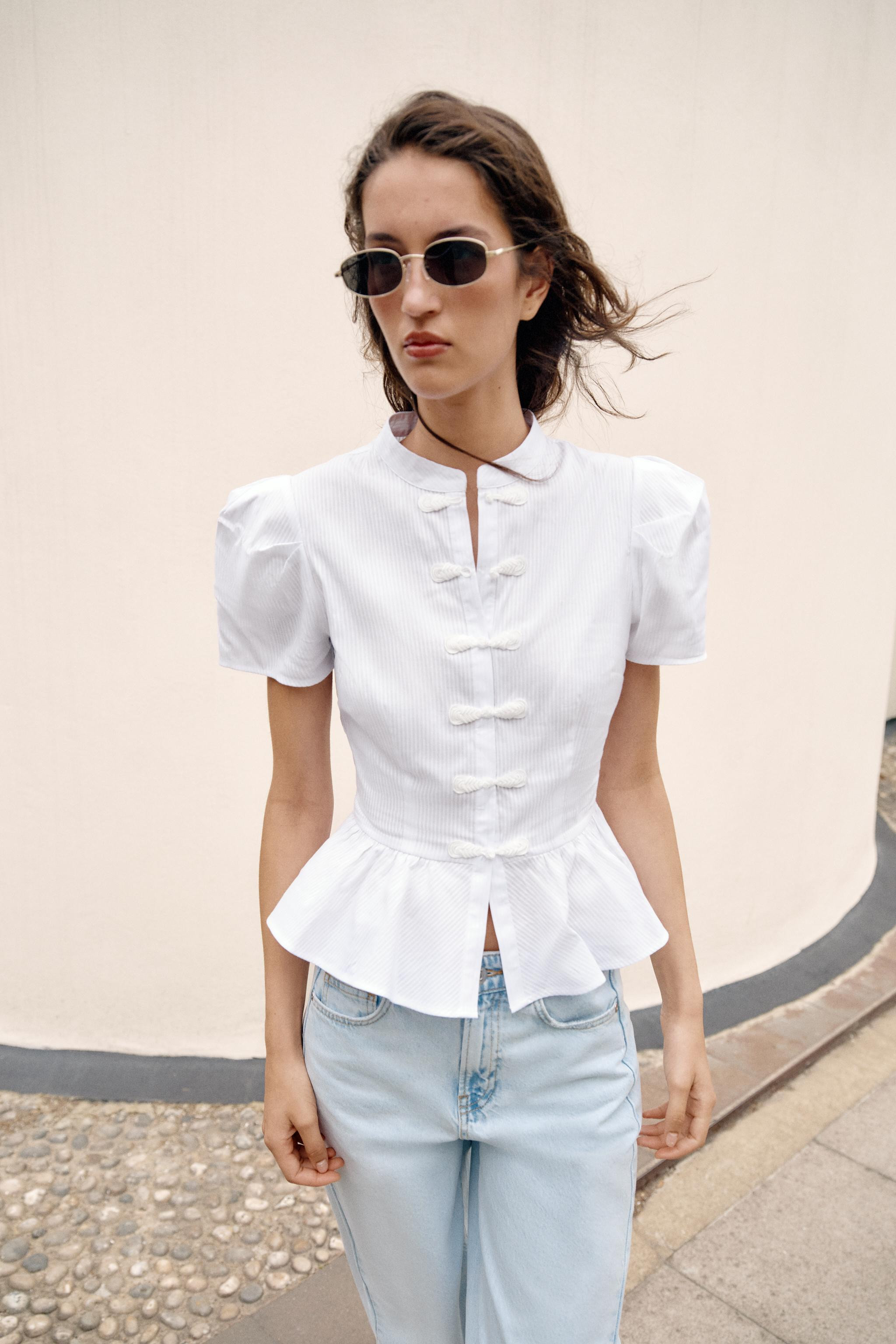 FROG FASTENING PEPLUM SHIRT | Zara US