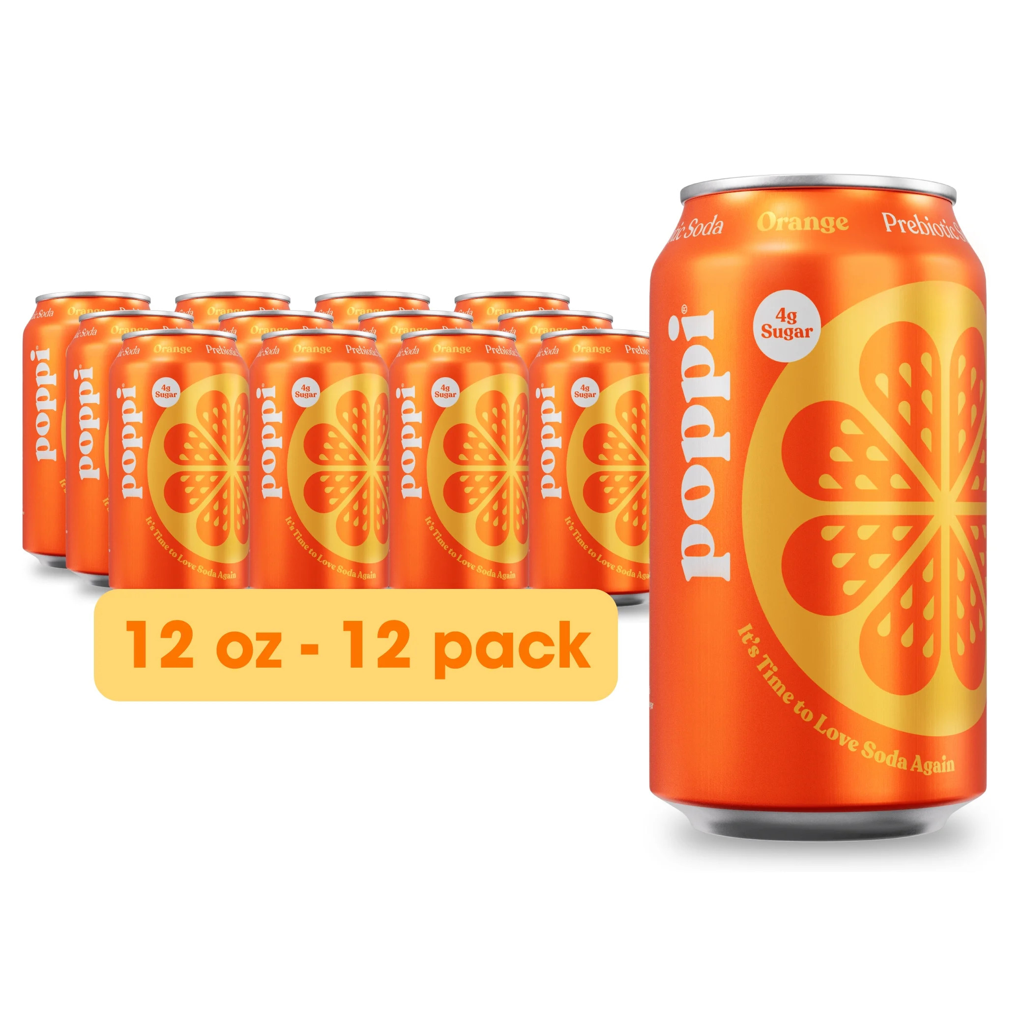 Poppi Prebiotic Soda, Orange, 12 Pack, 12 oz | Walmart (US)
