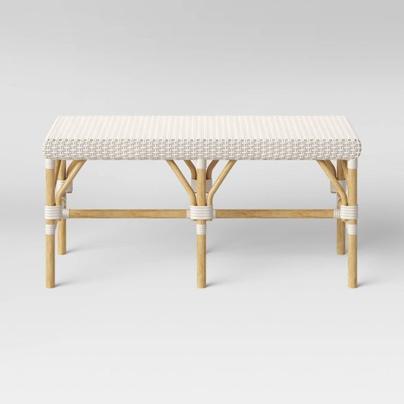 Perry Rattan Woven Bench Cream - Threshold™ | Target