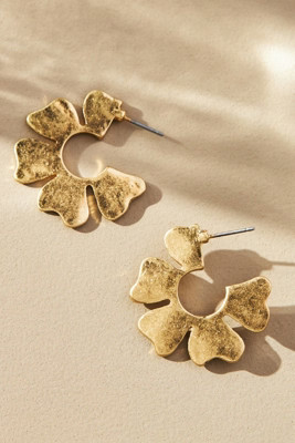 Cut-Out Floral Hoop Earrings | Anthropologie (US)