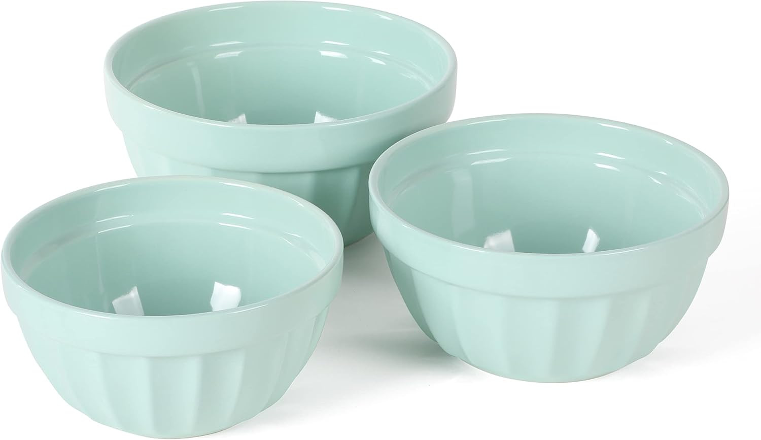 Martha Stewart Broadbrook 3 Piece 4 Qt, 2.8 Qt, 2.1 Qt Stoneware Bowl Set - Martha Blue | Amazon (US)