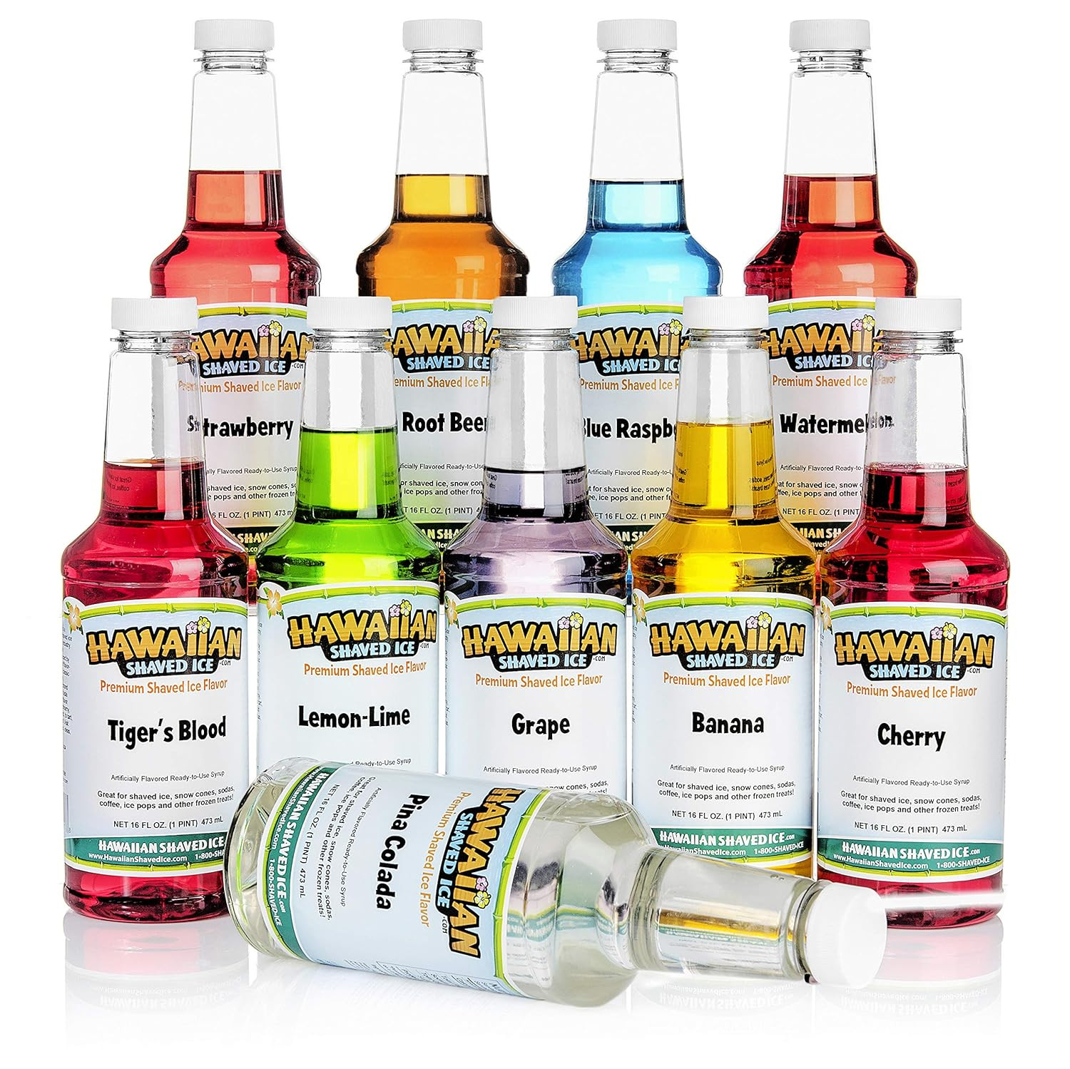 Hawaiian Shaved Ice Syrup , Pints 16 Fl Oz (Pack of 10) | Amazon (US)