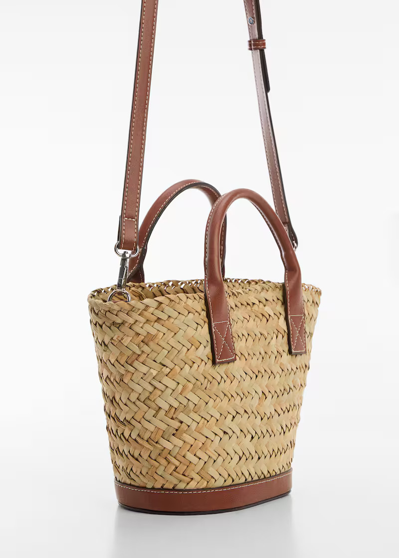 Natural fibre carrycot bag -  Women | Mango United Kingdom | MANGO (UK)