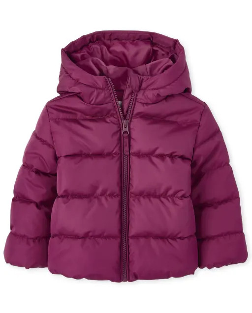 Toddler Girls Long Sleeve Puffer Jacket | The Children's Place  - ROSE PARADE | The Children's Place
