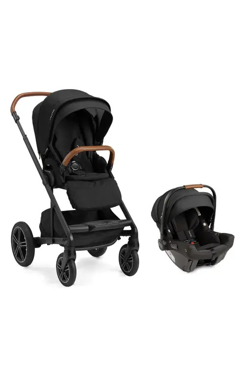 Nuna PIPA urbn™ infant car seat & MIXX™ next Stroller Travel System in Caviar/cognac at Nordstrom | Nordstrom