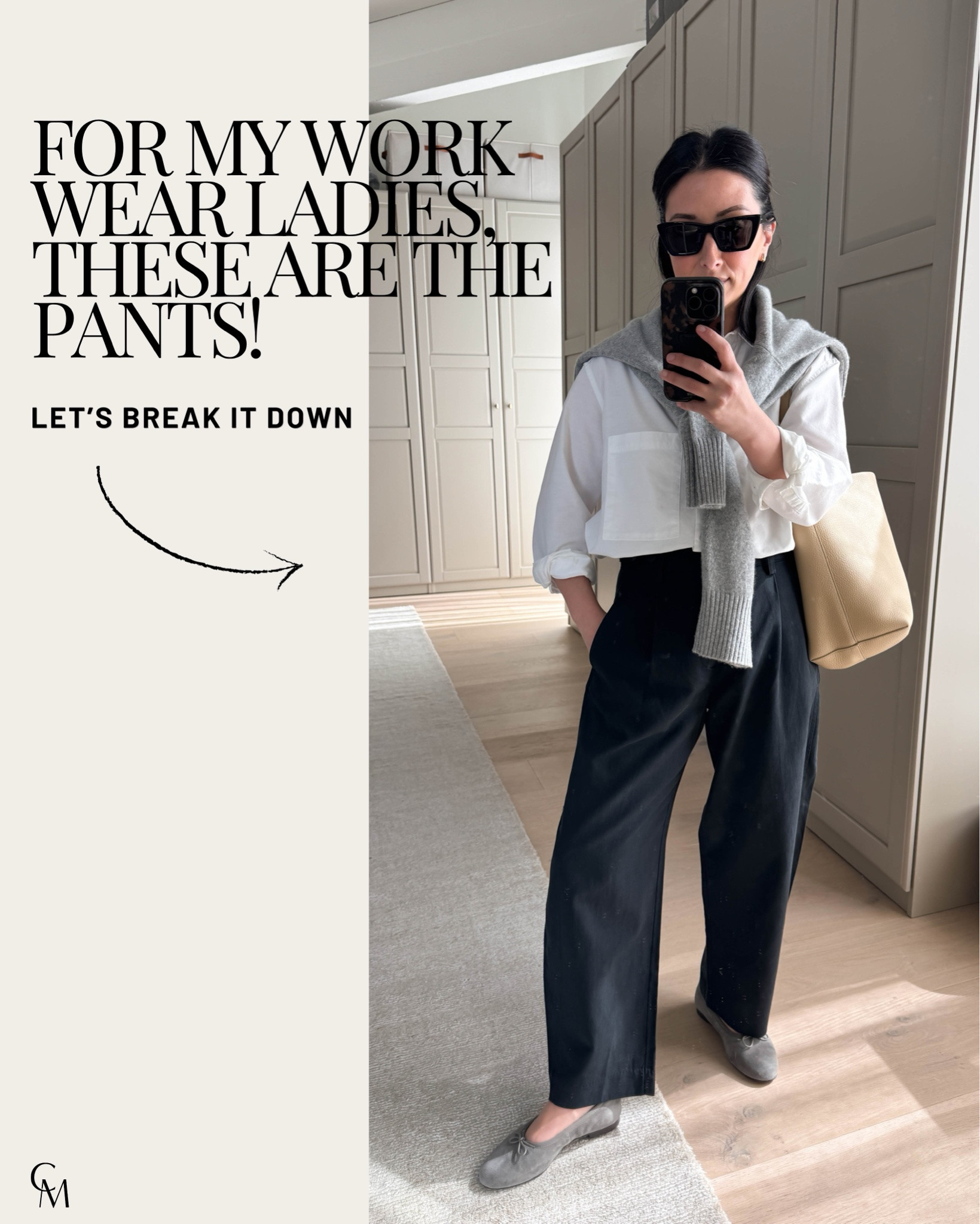 For my workwear ladies, these trousers are polished, comfortable, and petite-friendly - they work just as well dressed up for the office as they do styled for everyday.

AYR Deep End Shirt xs 
Madewell barrel trousers petite 0 
Everlane cashmere boxy sweater xs 
Madewell april flats 5.5 
The Row Park tote medium 
YSL sunglasses 
Quince earrings 
Dorsey James necklace 15"

#LTKPetite #LTKmomlife