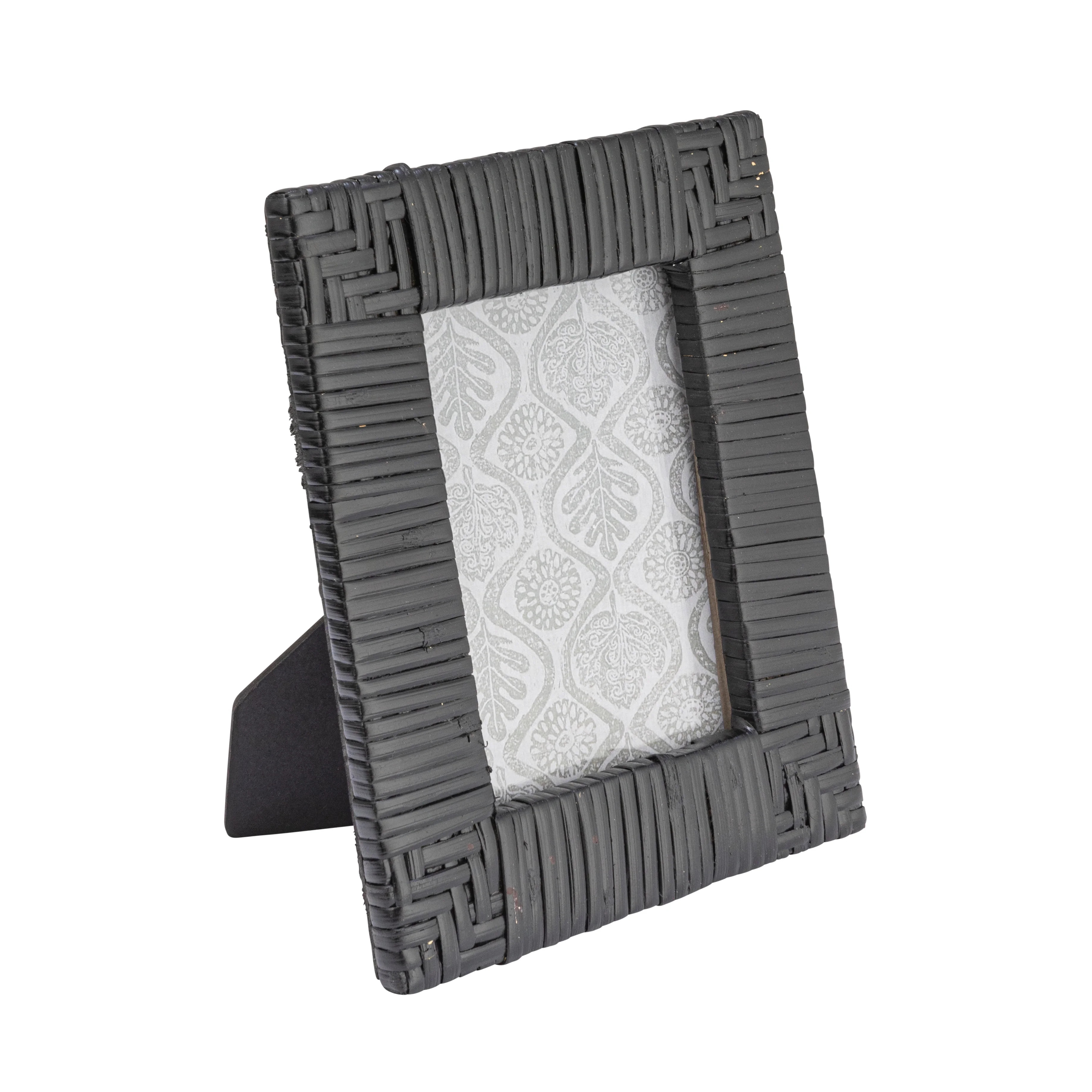 Creative Co-Op Handwoven Rattan Photo Frame, Black (Holds 4" x 6" Photo) | Walmart (US)