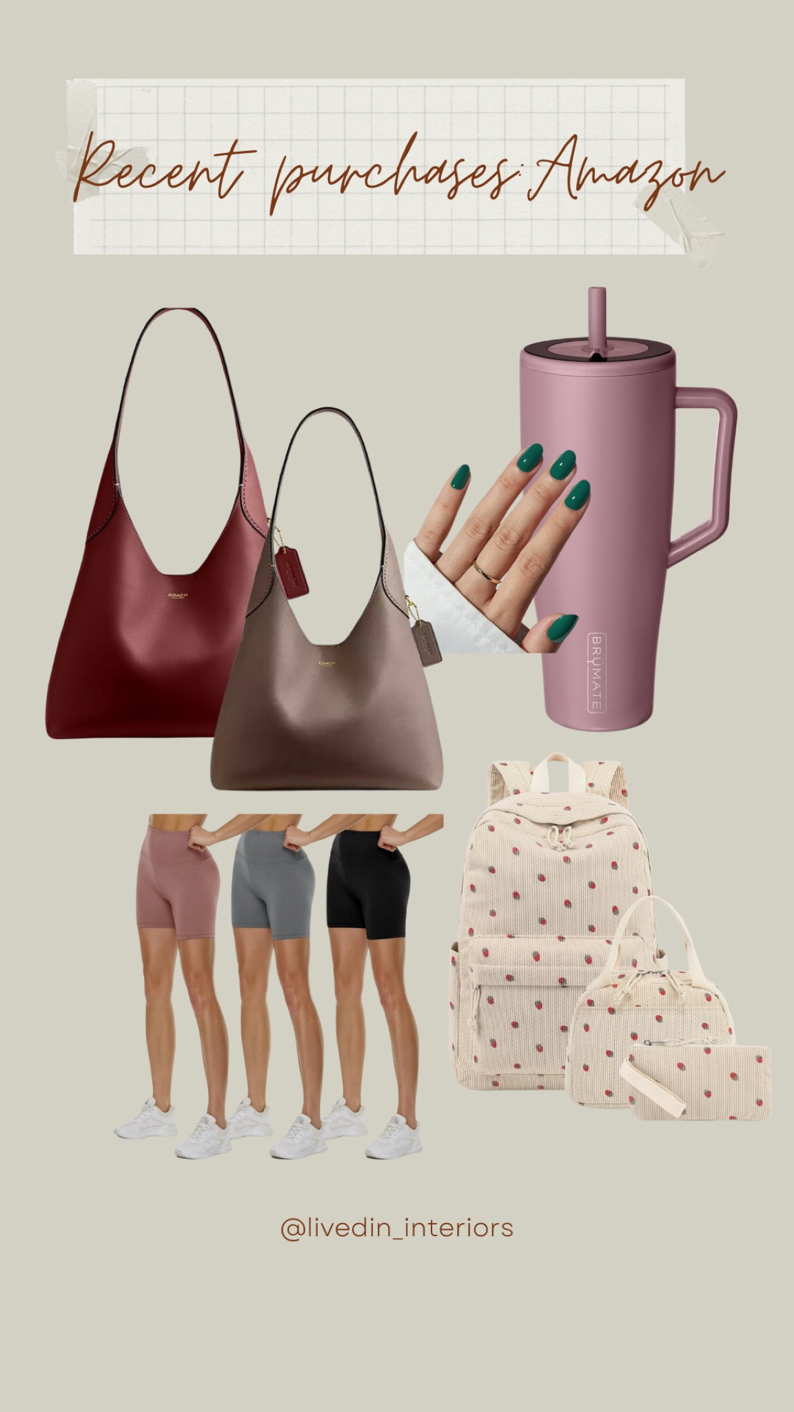 My recent purchases from Amazon: brumate, workout shorts, press on nails and more 



#LTKFitness #LTKFallSale #LTKStyleTip