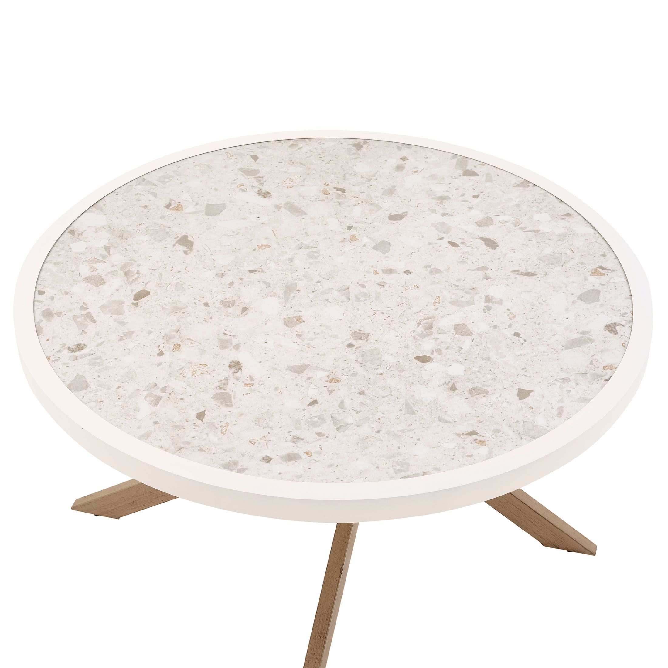 Better Homes & Gardens Paige 37" Round Outdoor Tile-Top Coffee Table, White | Walmart (US)
