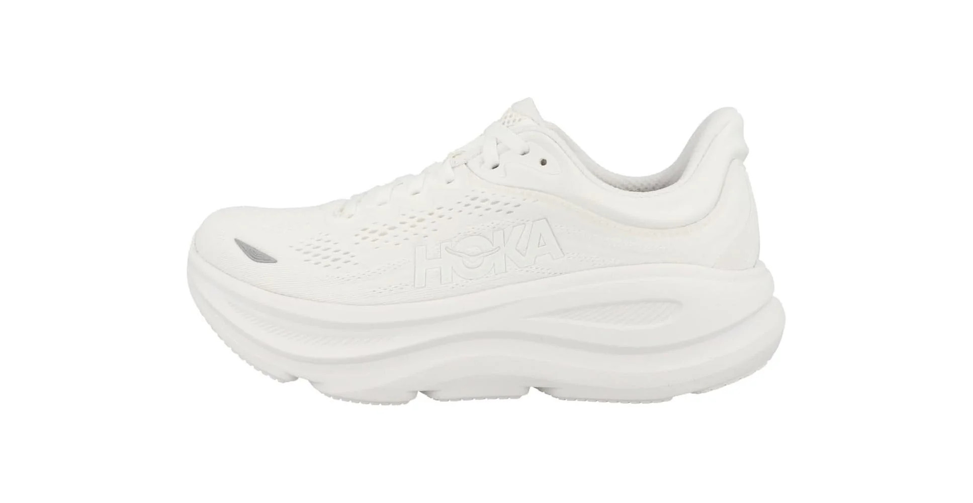 Hoka Bondi 9 Womens Running Shoe - White | Shop Simon
