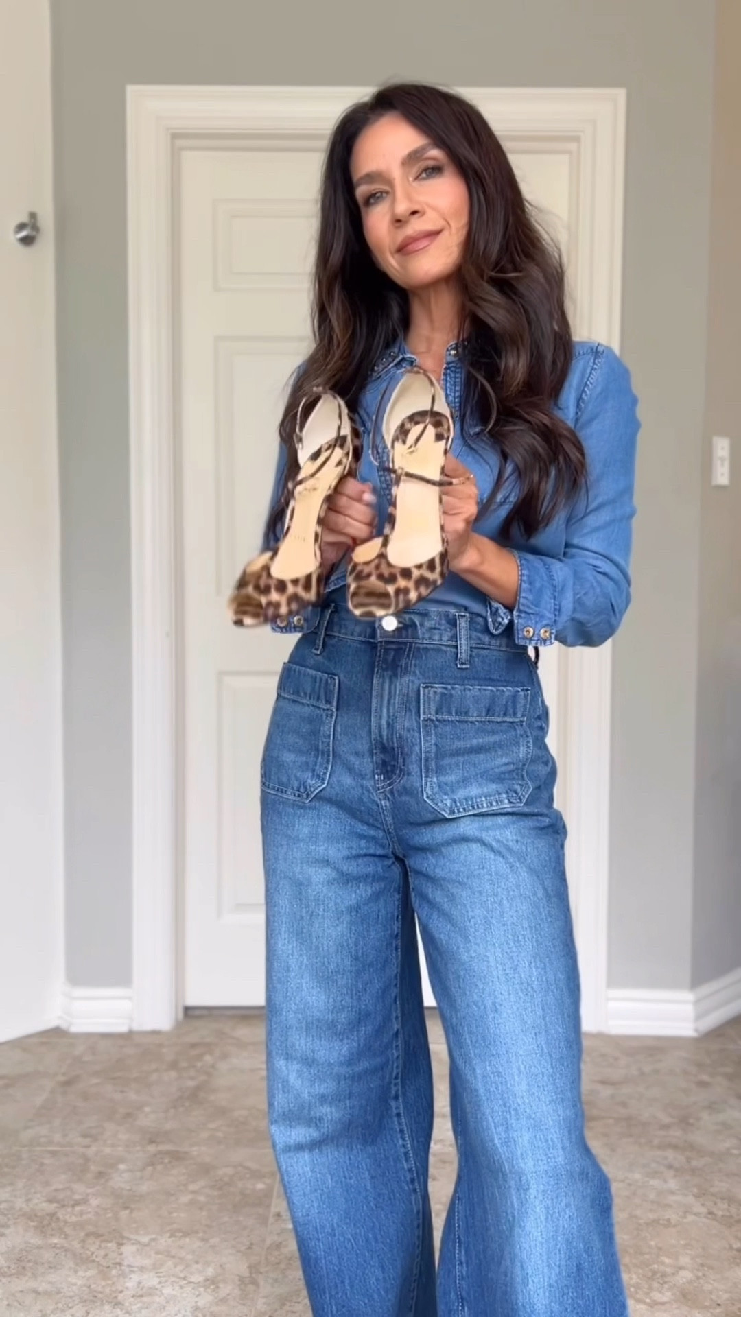Denim on denim is always a good idea.
I love straight but these wide legs are an absolute dream and my best selling jeans from @Reformation of course. 💁‍♀️ 
* Necklace stack from my brand @Mayafasthoff. 




Best jeans / spring outfits 2026  / date night outfits / work outfits


#LTKWorkwear #LTKOver40 #LTKgrwm