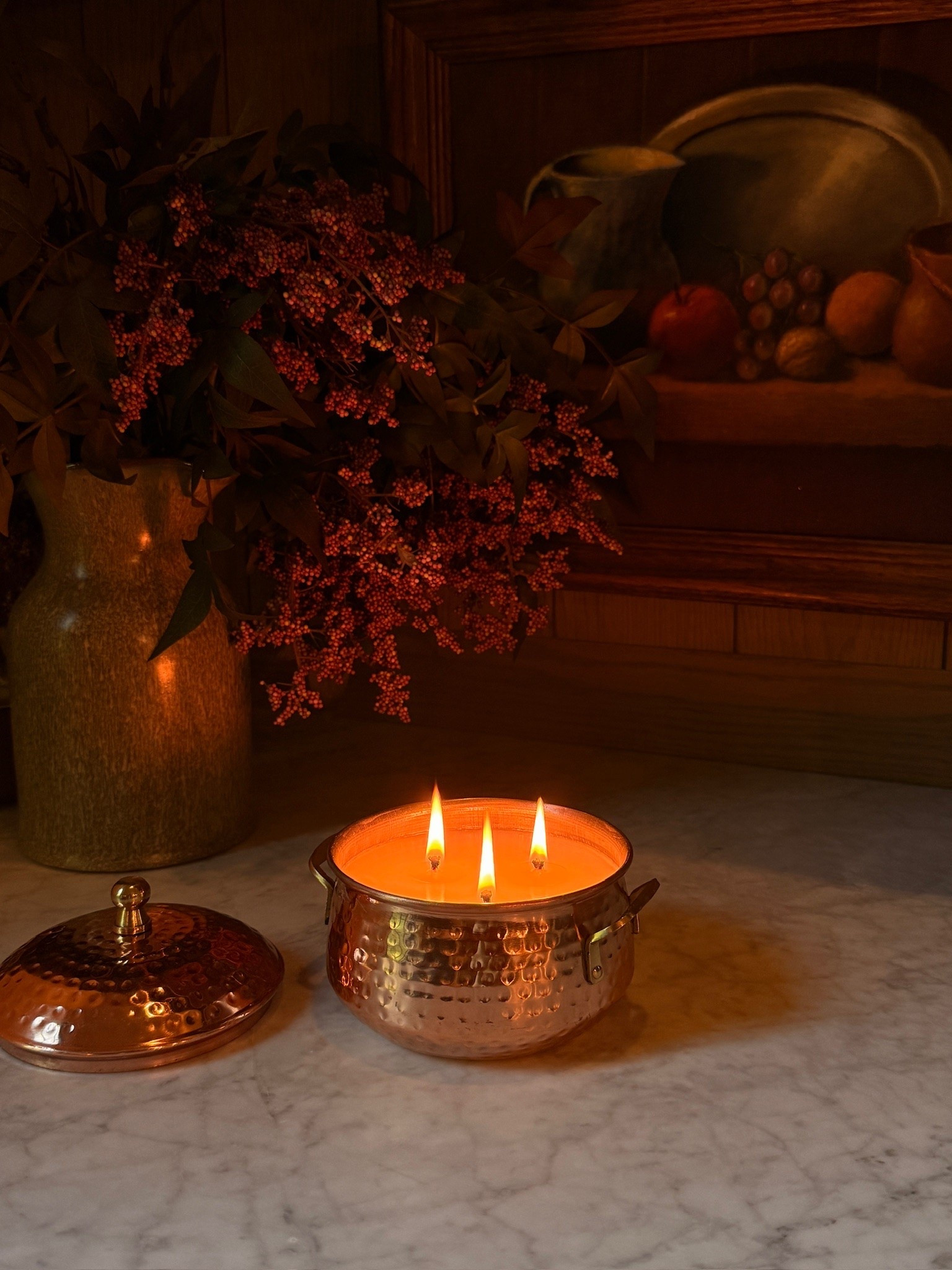Simmered cider candle in a copper pot 😍

#LTKHome #LTKSeasonal