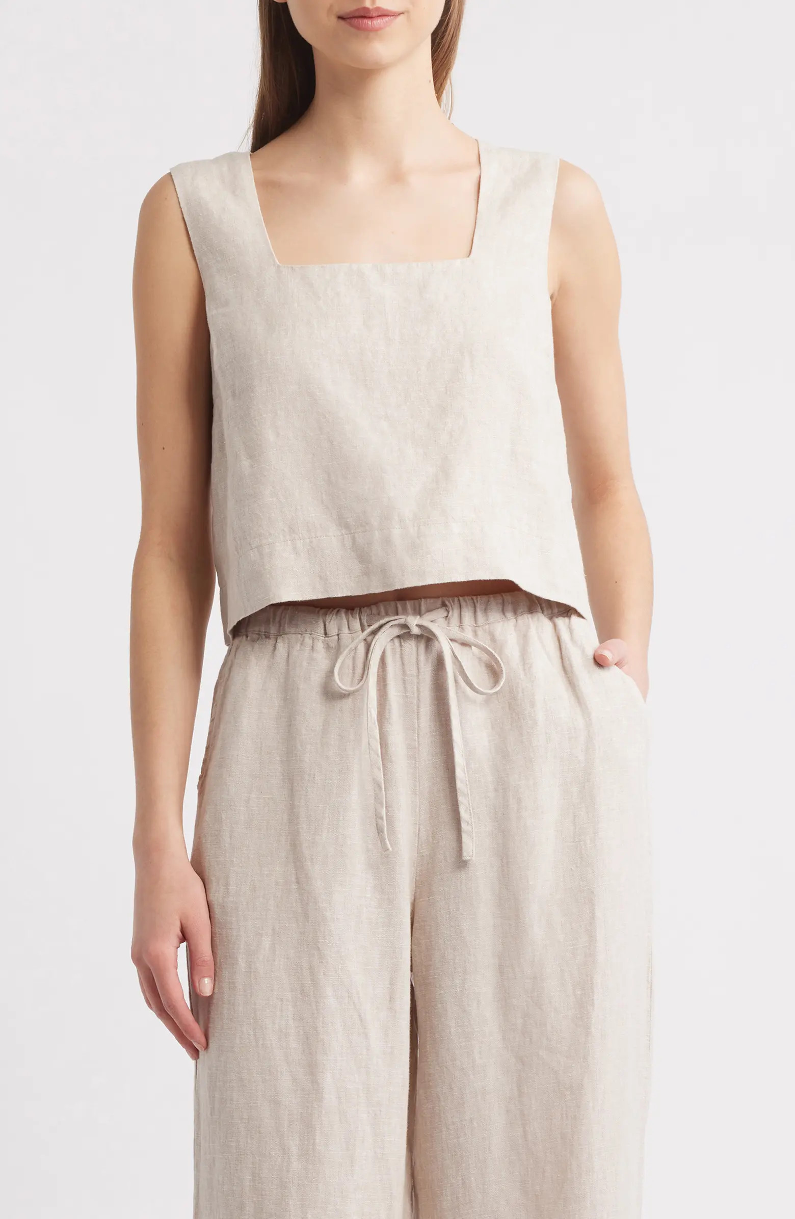 Akira Linen Crop Tank | Nordstrom