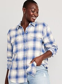 Oversized Flannel Boyfriend Shirt for Women | Old Navy (US)