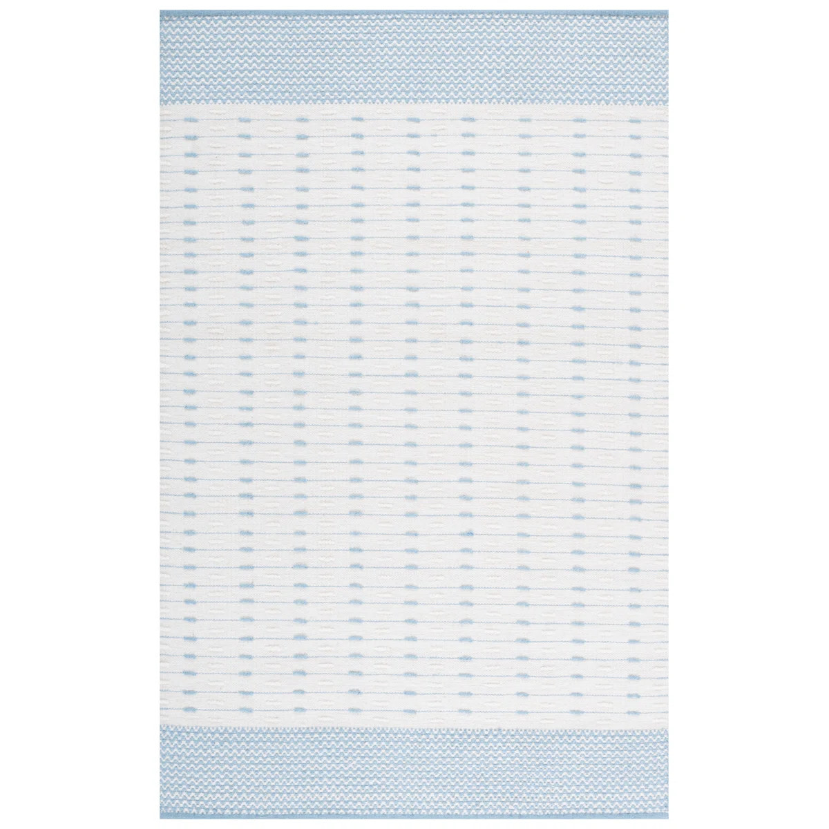 Martha Stewart 9625 Hand Woven Wool/Cotton Geometric Rug in Light Blue/Ivory | Wayfair North America