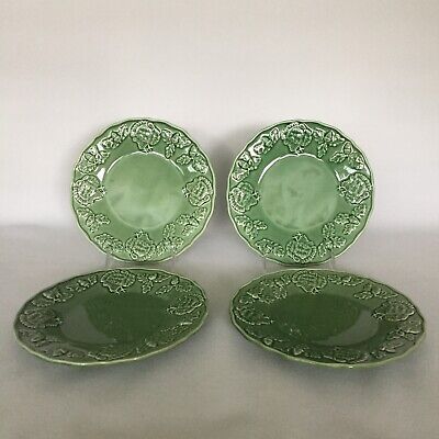 Bordallo Pinheiro Green 8” Turkey Acorn Dessert Salad Plates Portugal Set Of 4 | eBay US