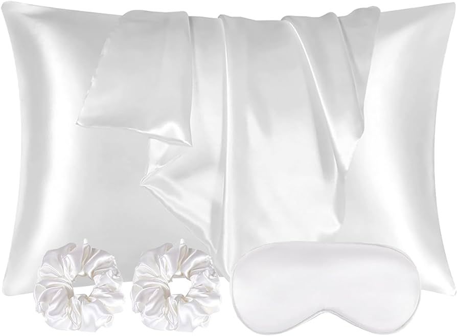 AUAUY 2 Pack Satin Silk Pillowcase, 50x75cm Silk Pillowcases for Hair and Skin, Similar to Silk, ... | Amazon (UK)