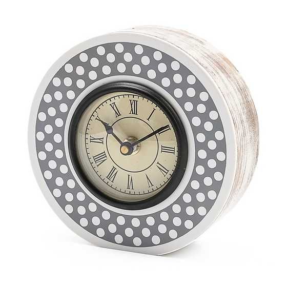 Sterling Dotty Round Desk Clock | MacKenzie-Childs