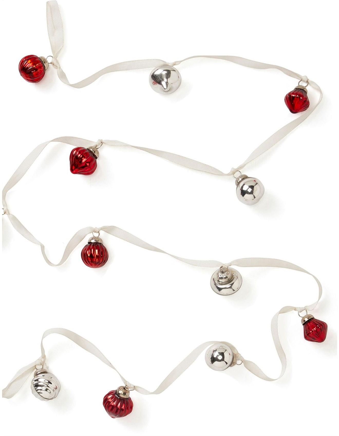 180CM ANTIQUED GLASS ORNAMENTS GARLAND | David Jones (Australia & New Zealand)