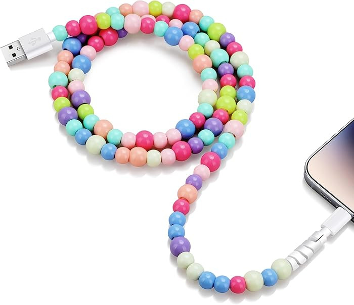 Aolcev for iPhone Charging Cord 3.3FT [MFi Certified] 66W Fast Charger Cable Cute Beaded Phone Ch... | Amazon (US)