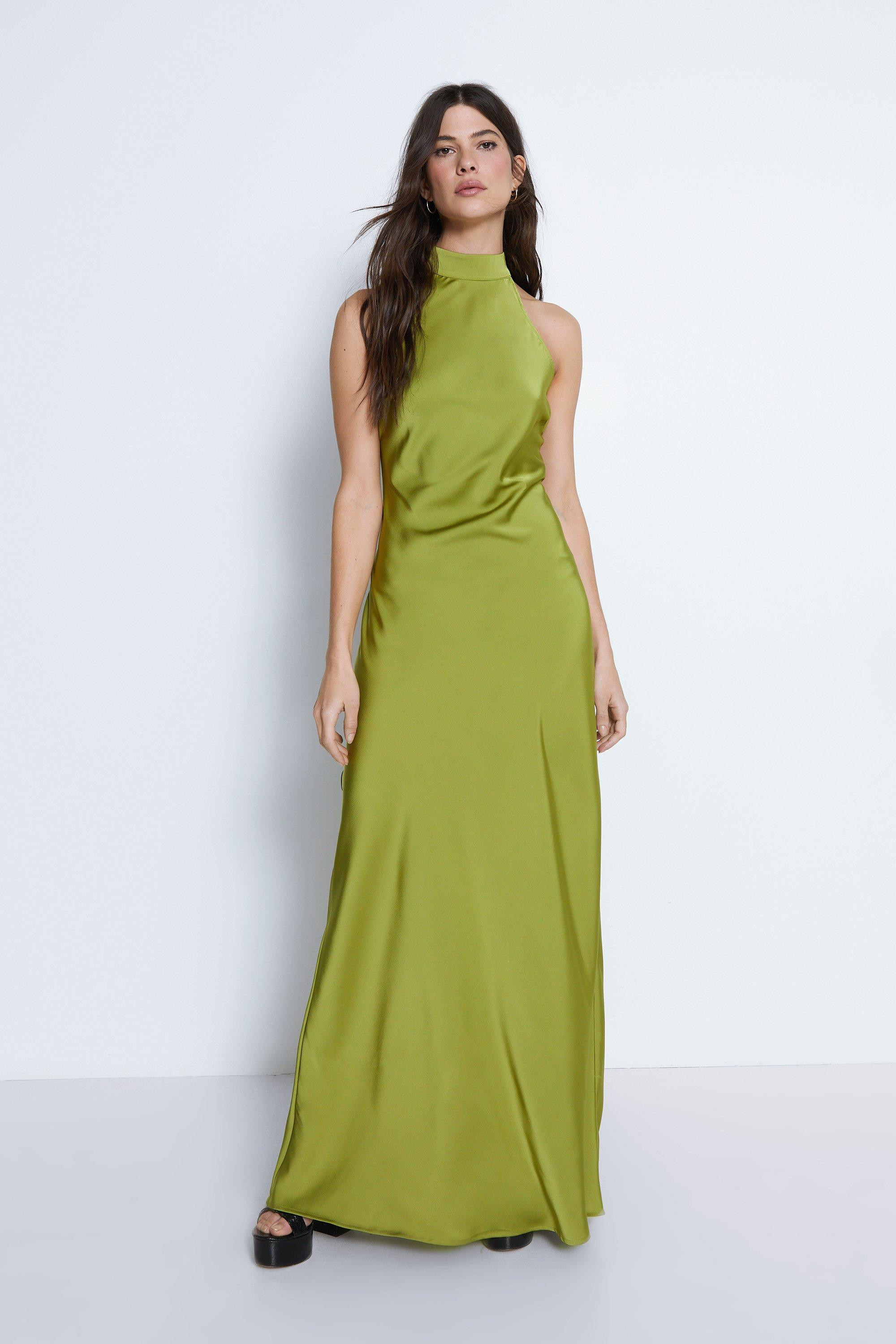 Satin Halterneck Slip Dress | Warehouse UK & IE