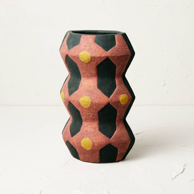 Large Geo Pattern Vase Red - Opalhouse™ designed with Jungalow™ | Target