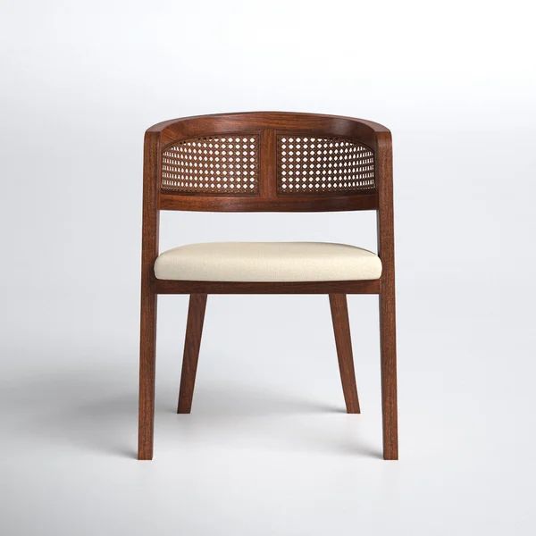 Cornelius Linen Arm Chair in Off White/Brown | Wayfair North America