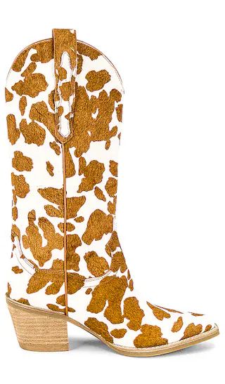 Dagget Boot in Tan & White Cow Print | Revolve Clothing (Global)