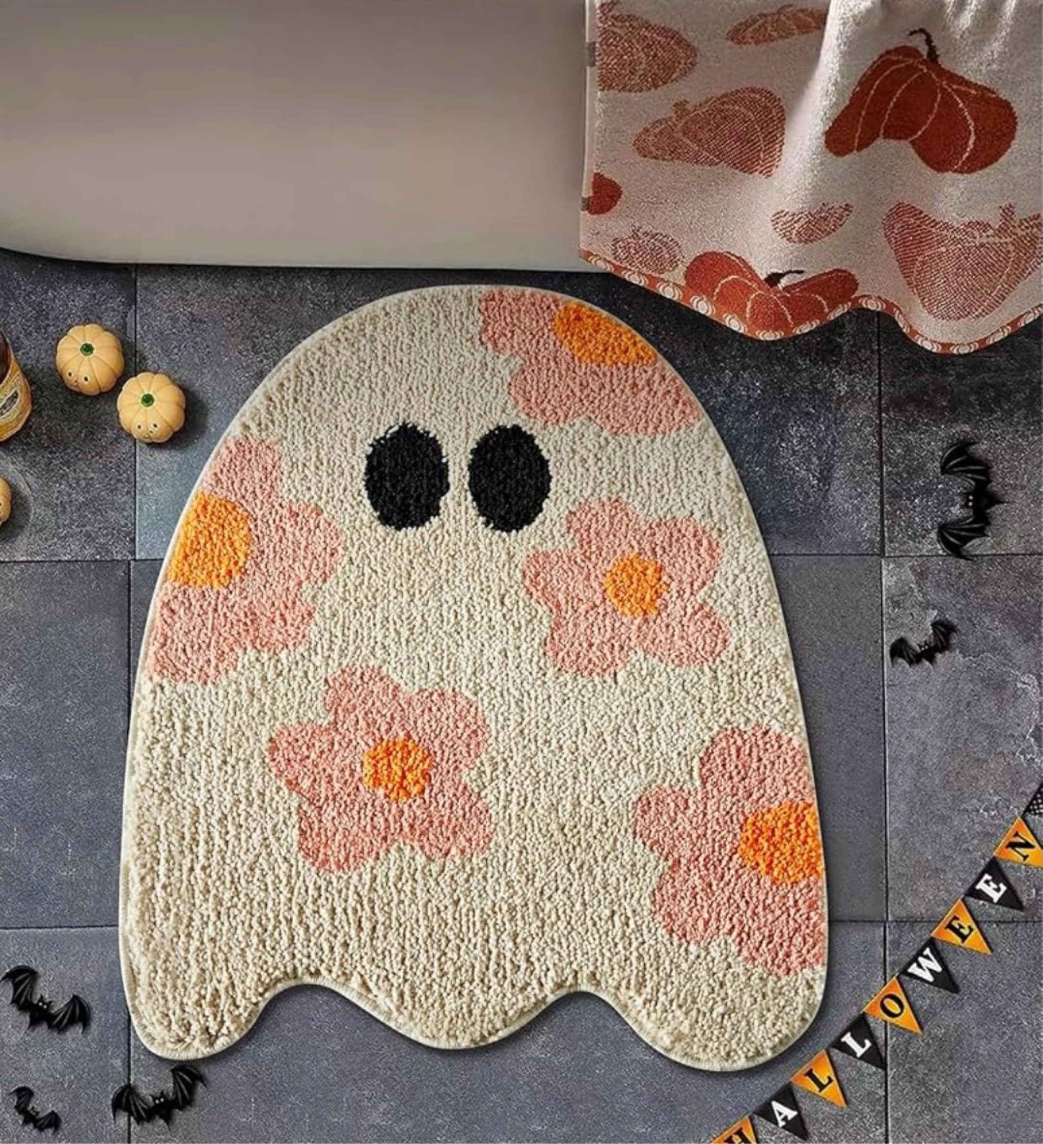 Cute Ghost Shaped Halloween Bath Mat 🖤🧡

#LTKHome #LTKSeasonal