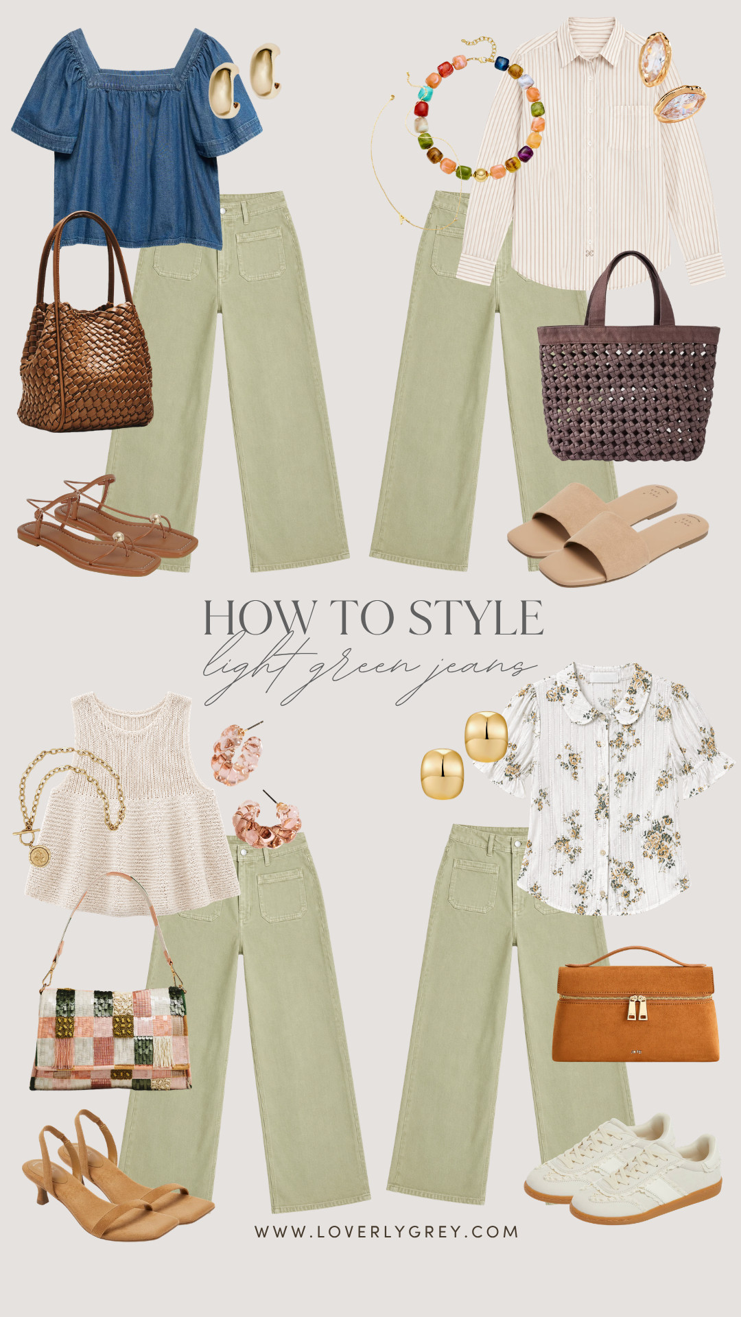 I just ordered these green jeans from Target, and I'm so excited about them! I think they are so cute going into fall!

Loverly Grey, jeans, wide leg jeans, Target, green jeans, denim top, sleeveless sweater, button down, blouse 

 #LTKSeasonal